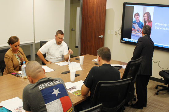 Veterans attend the Fireteam Foundation's finance class at Conroe Police Department.